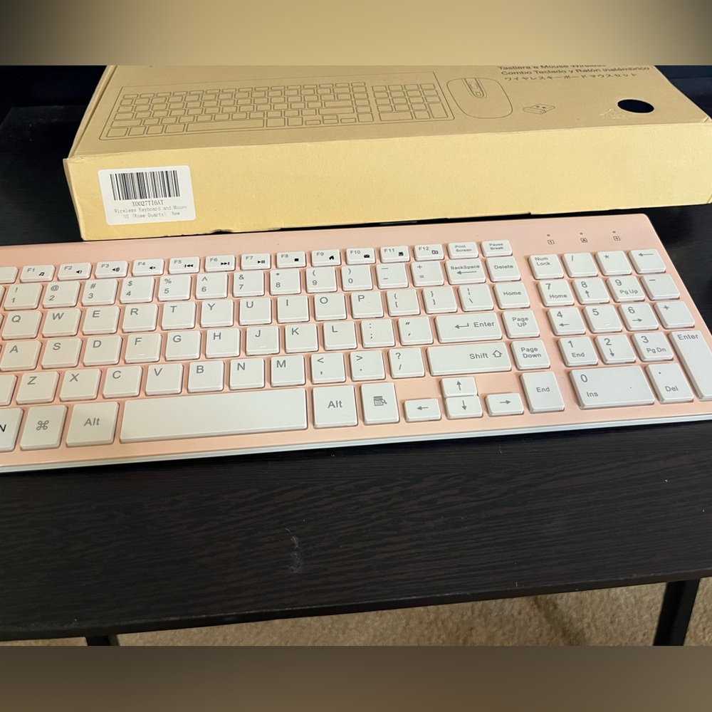 Wireless Keyboard and Mouse Set/Pink & white - Picture 3 of 5